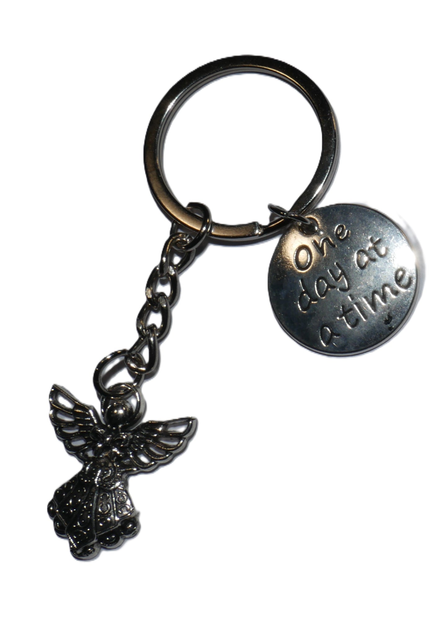 “One Day At A Time” Guardian Angel Keychain