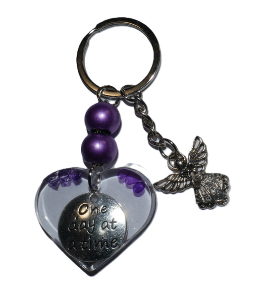 “One Day At A Time” Guardian Angel Keychain